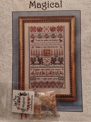 JUST NAN MAGICAL SAMPLER LTD ED CROSS STITCH CHART & EMB PACK