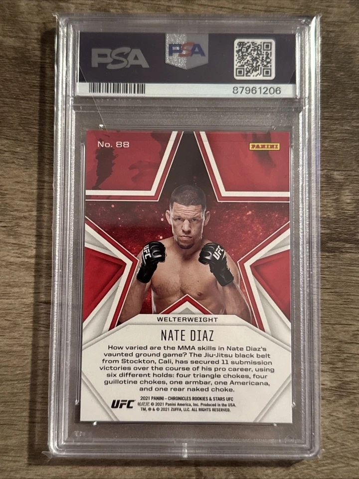 PSA 9  18/88 2021 Rookies and Stars UFC Asia Red #88 Nate Diaz - Image 4 of 4