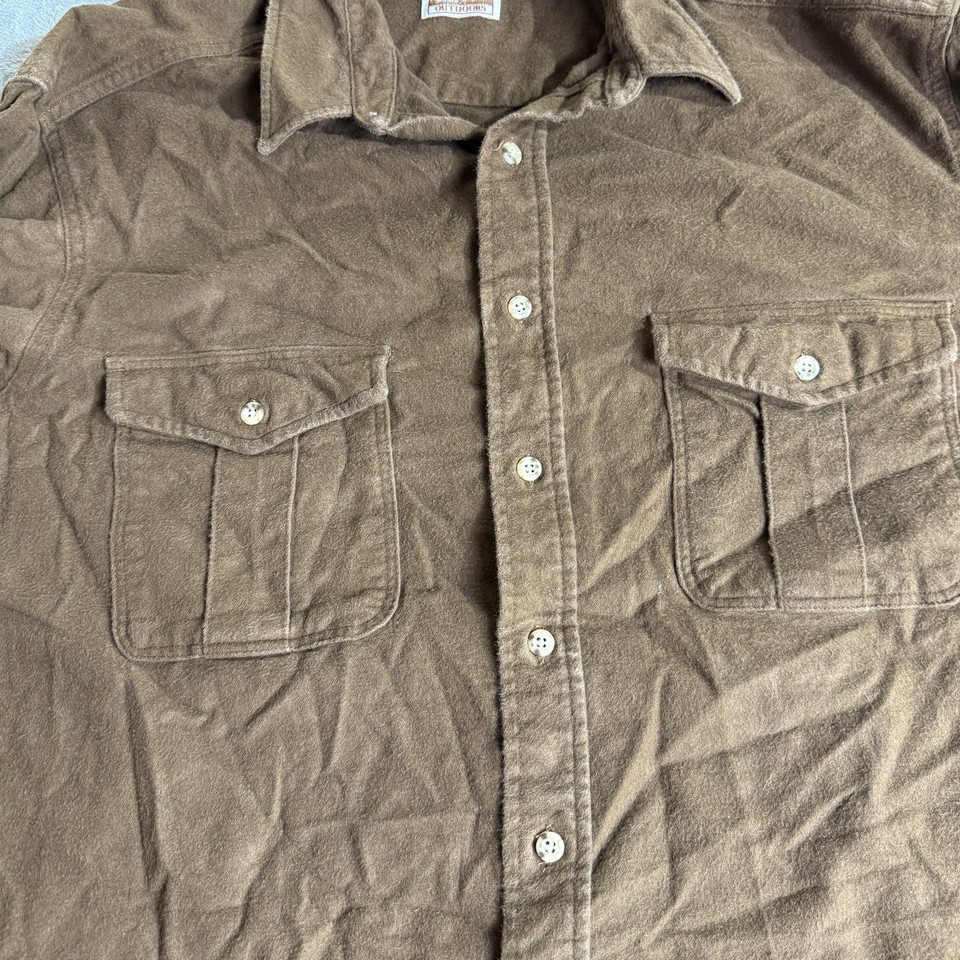 Prentiss Outdoors Mens Shirt XL Tall Brown Heavy Cotton Chamois Hunting ...