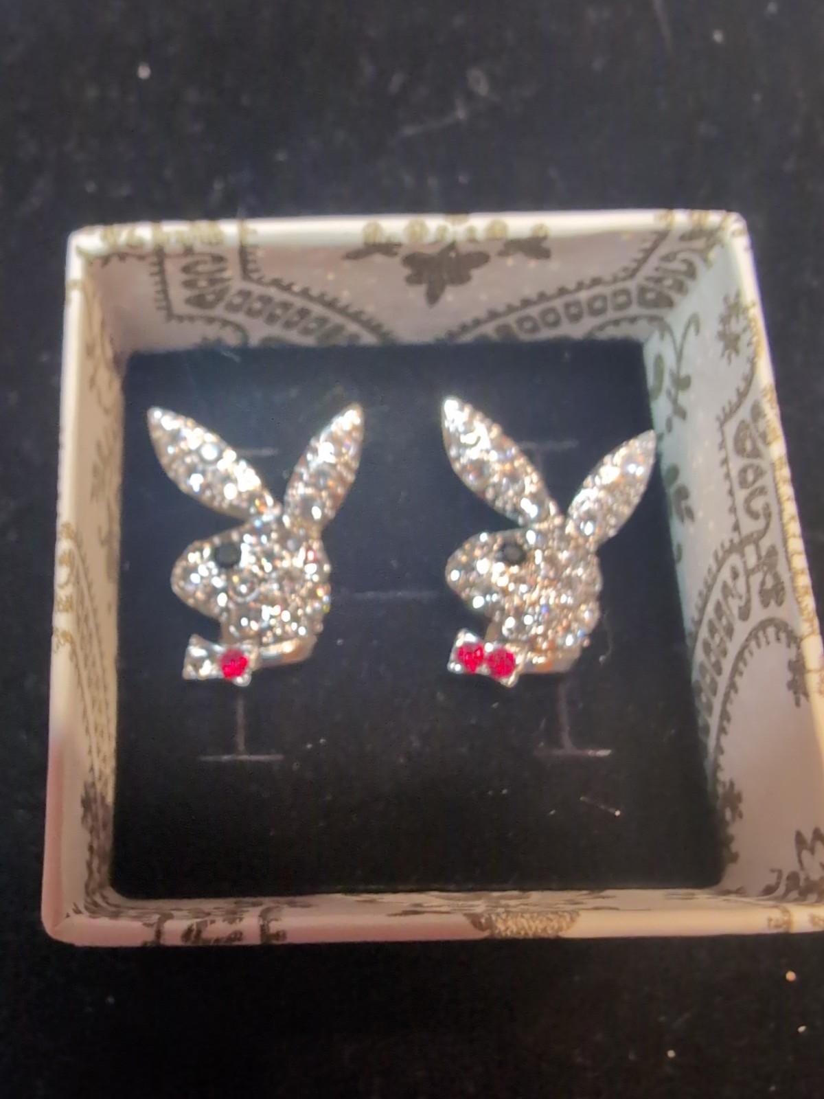 Playboy Bunny Rhinestone Earrings