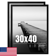 LaVie Home 30x40 Black Picture Frame 2-Pack for Posters  Photos, HD Plexiglass
