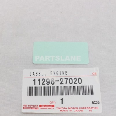 skipm様 確認用おく 11296-27020 Toyota OEM Genuine LABEL, ENGINE SERVICE INFORMATION