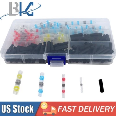 CMP 250PCS Solder Seal Sleeve Heat Shrink Butt Wire Connectors Terminals Waterproof