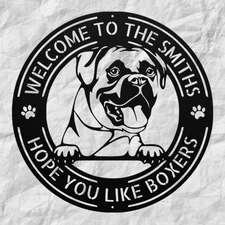 Personalized Boxer Dog Metal Sign Durable, Weather-Resistant Gift for Dog Lovers