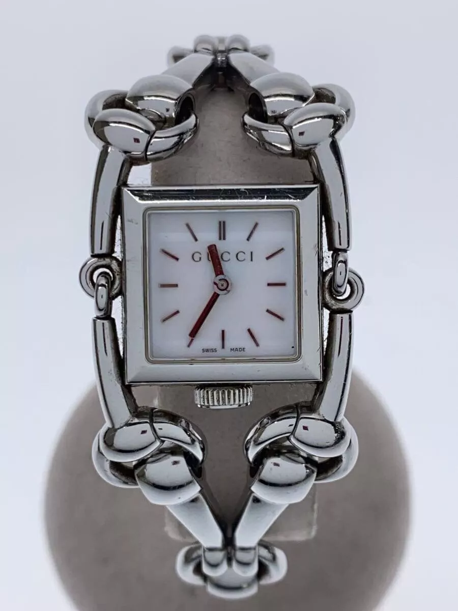 Montre Gucci 116,5 quartz 24 mm femme cadran blanc fabrication suisse carré vintage Japon