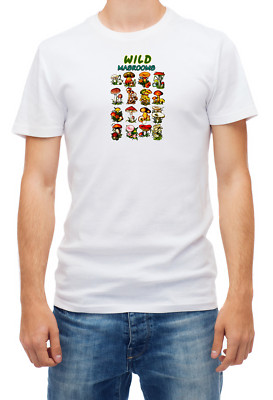 Wild Mushrooms Collage weiß Herren Kurzarm T-Shirt F237