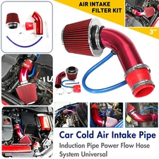 3'' Car Cold Air Intake Filter Induction Pipe Tube Kit Aluminum Power Flow Hose