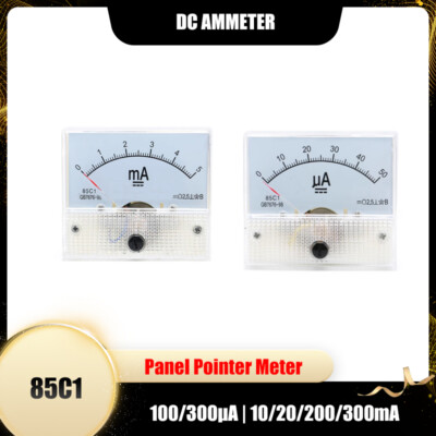 85C1 Analog DC Ammeter 100μA-300mA Panel Meter for Lab/Industrial High Accuracy