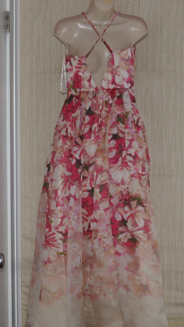 Kay Unger Silk Floral Pink maxi dress Lined gown size 6 | eBay Kay Unger Silk Floral Pink maxi dress Lined gown size 6 | eBay