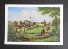 DON BRECKON  VINTAGE  8.2" x 5.8"  G.W.R. RAILWAYANA PRINT  BACK FROM TOWN  1981