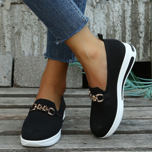 Womens Flat Loafers Trainers Pumps Slip On Casual Ladies Comfort Shoes Size3-8 - Picture 4 of 17