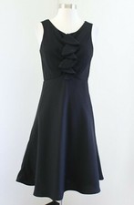 Calvin Klein Black Ruffle A Line Fit and Flare Dress Size 4 Cocktail Evening