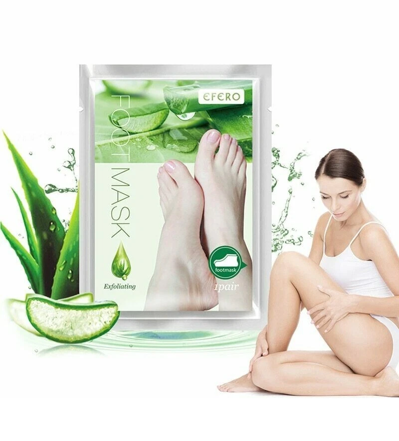 1Pair Aloe Peeling Foot Mask for Legs Feet Mask Exfoliating Socks for Pedicure - Image 2 of 3