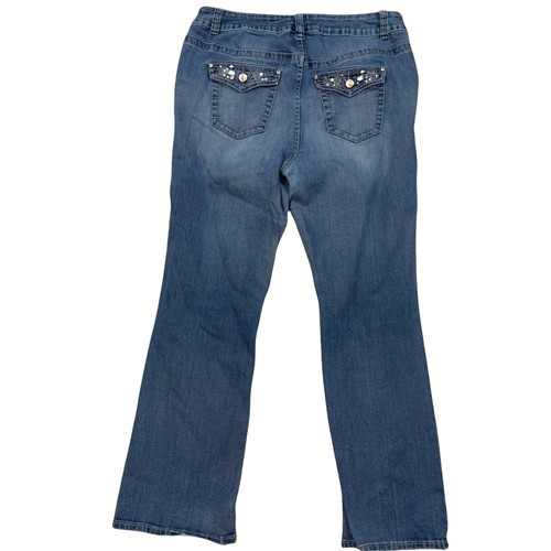 Lane Bryant Slim Boot Jeans Size 18 Genius Fit Flap and Rivet Pockets - Picture 3 of 10
