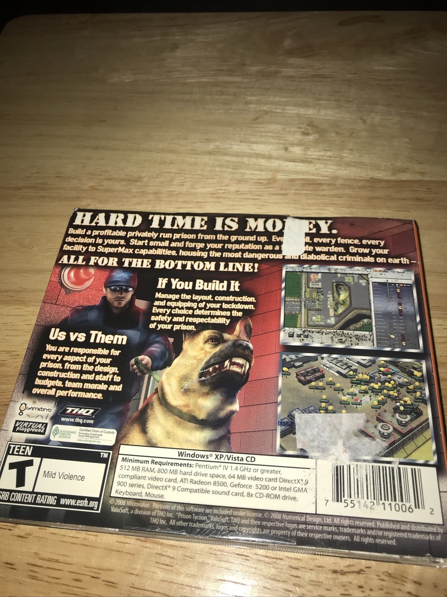 Prison Tycoon 4 Supermax (PC CD-ROM, 2008) Case & Working Game | eBay