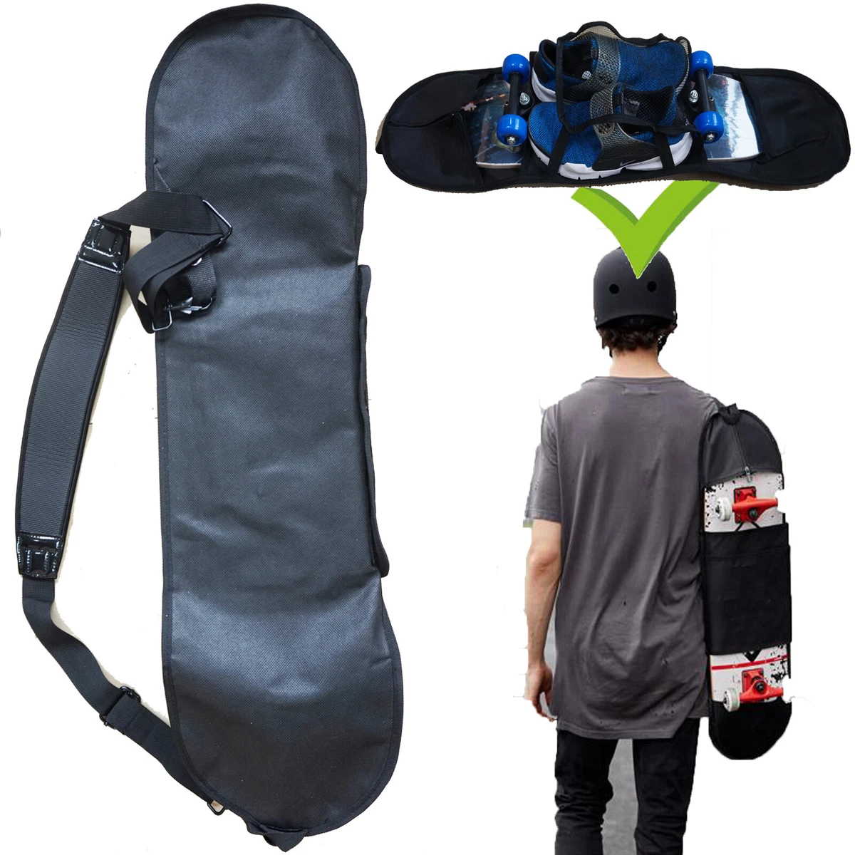 Skateboard top carrying bag