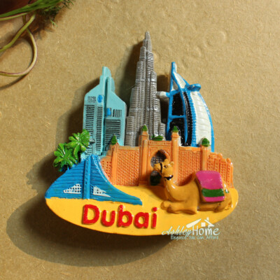 Aimant De Réfrigérateur 3D Dubaï Émirats Arabes Unis Cadeau Souvenir De Voyage En Résine Collection Artisanale