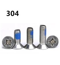 304 Stainless Steel Phillips Countersunk Head With Blue Patch Lock Screw M1.6-M6