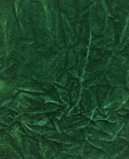 EMERALD VELVET UPHOLSTERY CRUSHED FLOCKING / CURTAIN FABRIC 58" BY THE YARD