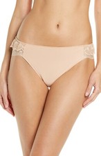 Natori Double Time Bikini Low Rise Nude Beige Lace Design Choose Size