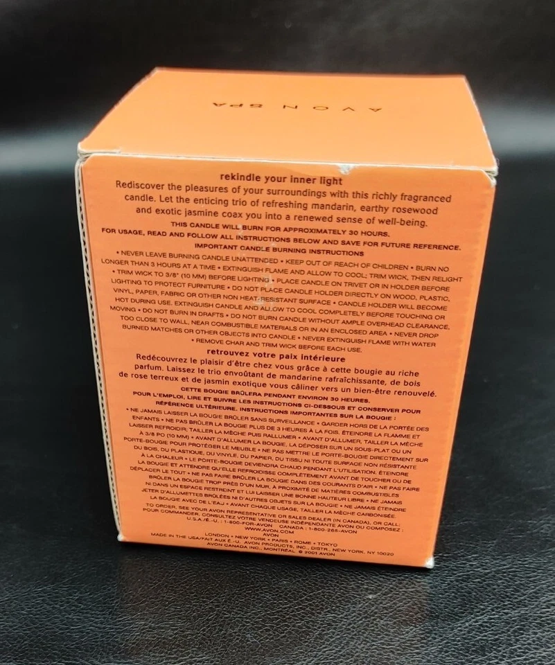 Vela restauradora vintage Avon colección spa Bougie 2001 Foto 4 de 4