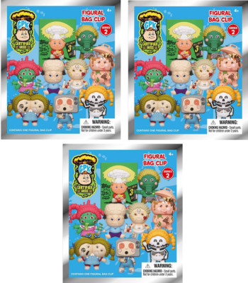 GPK GARBAGE PAIL KIDS SERIES 2 FIGURAL BAG CLIP LOT OF 3 BLIND BAGS NEW TY3007