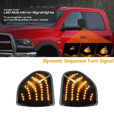 Dynamic Amber LED Side Mirror Turn Signal Lights For Dodge Ram 1500 2500 3500