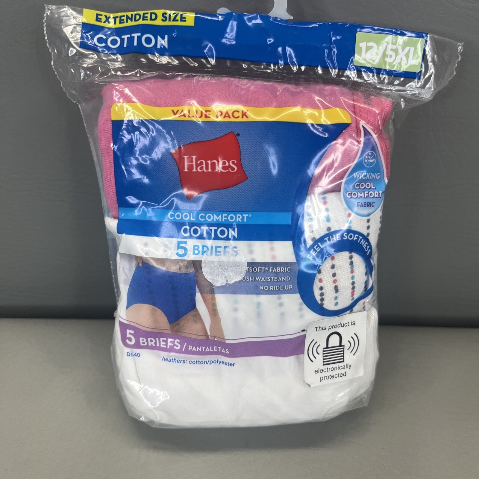 NEW Hanes Women’s Cool Comfort Cotton Briefs 5 Pack Size 12/5XL