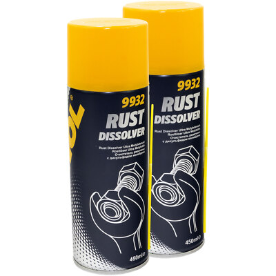 MANNOL Rust Dissolver Rostlöser Spray Rostentferner 2x 450 ml Rost Entferner
