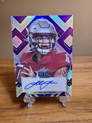 20221 Leaf Metal Draft - Mirror Purple  #BA-JDL Jayden De Laura /25 Auto 