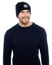 Image of LED Knitted Beanie Hat Adults & Kids Knitted Hands Free Light Up Hats