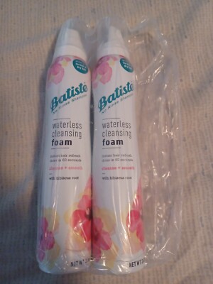 (2) Batiste Waterless Cleansing Foam Cleanse & Smooth Hibiscus Root 3.6 oz ea