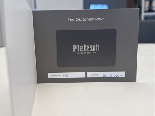 Geschenkgutschein Juwelier Pletzsch, Wert = 50,00 Euro 20% Ersparnis für Sie! - Bild 2 von 2