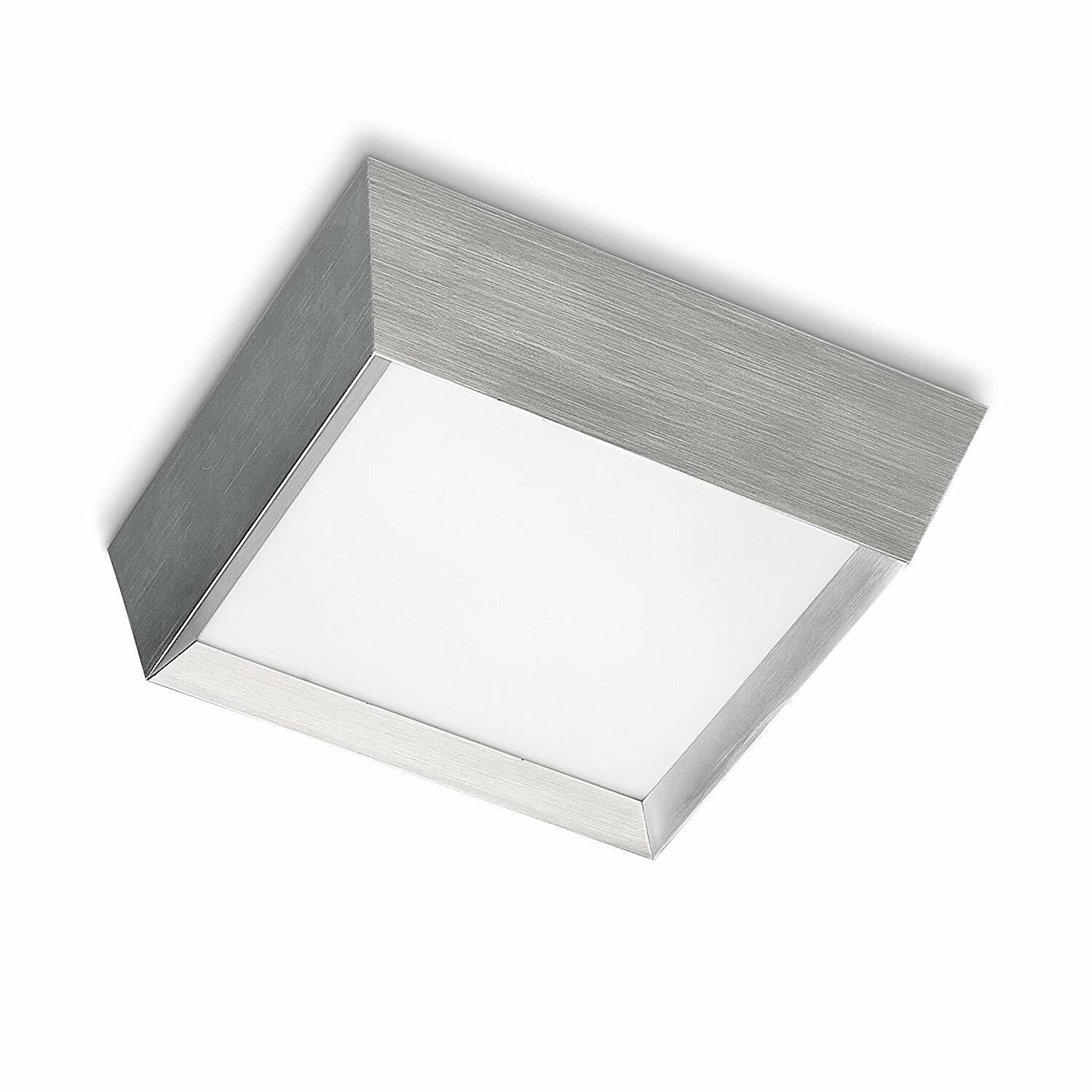 Plafonnier Prisma salon et couloir luminaire moderne aluminium 2 lampes