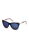 Authentic THOM BROWNE TB506 C-NVY-GLD Sunglasses Gold / Blue NEW 56 mm