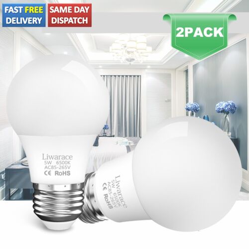 Forskelle Ambassadør tykkelse 2x E27 LED Light Bulb 50 Watt Equivalent E26 LED Light Daylight 6500K Soft  White 605621926564 | eBay