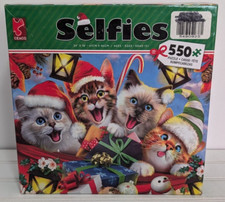 550 Piece Ceaco Puzzle "SELFIES" Kittens/Cats/Presents/Christmas