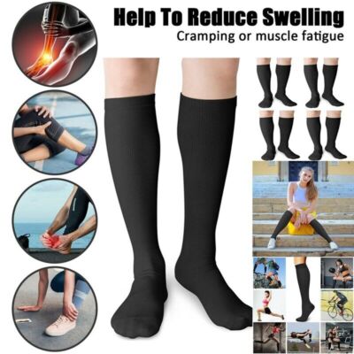 3X Compression Knee High Stockings Leg Socks Support Socks Pain Relief 15-20mmhg