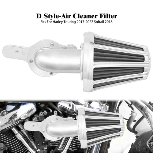 Grey Air Intake Filter For Harley M8 Softail Touring Glides Trike – Round Straight Metal Top