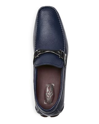 Salvatore Ferragamo blue  Pebbled Leather  Loafers NEW Ferragamo Bit Loafers Navy Blue Pebbled Leather Men main image 4