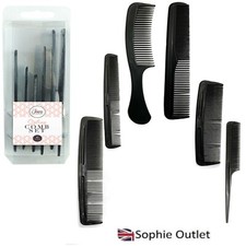 6pk Comb Set Black Professional Hair Styling Combing Salon Barbers Kit G0206 UK