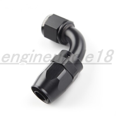 US SHIP 90 Degree 10AN AN-10 Aluminum Hose End Swivel Fuel Fitting Adapter Black
