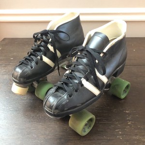 Vintage Roller Derby Skates Black With Green Zinger Wheels Size women's