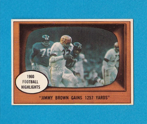 1961 TOPPS FOOTBALL SET BREAK 77 JIM BROWN HL VG/EX