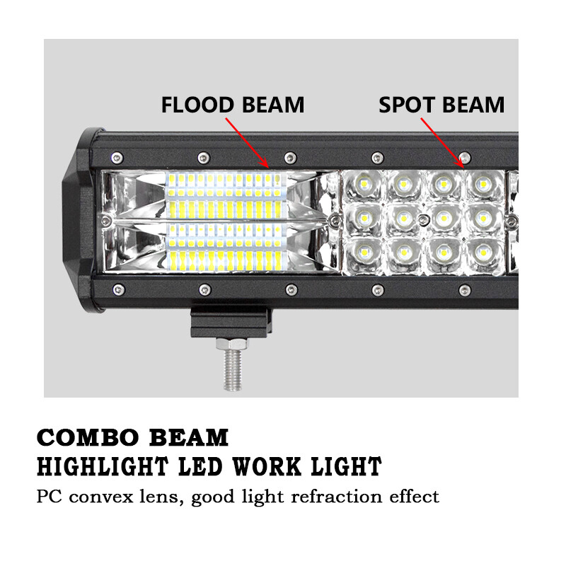 Lightbar888 20 LED Work Light Bar 288W 7-44 Inch Offroad Driving Lamp For ATV SUV Truck | 6000K Classic Rectangle