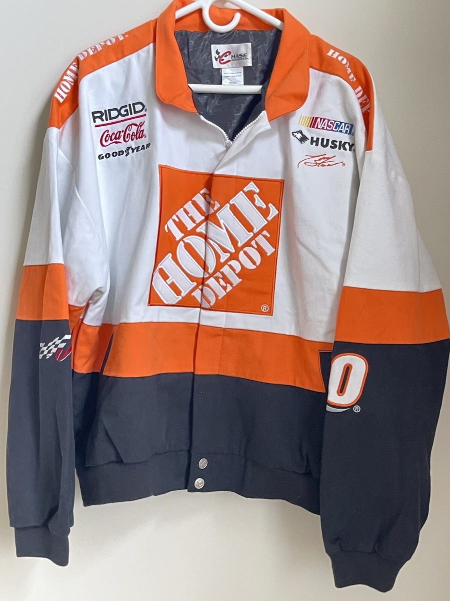 Vintage Tony Stewart Home Depot NASCAR Racing Sz L Jacket Coat