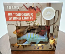 NIB Dinosaur String Lights 65" w/10 LED Warm White Battery Operated New in Box