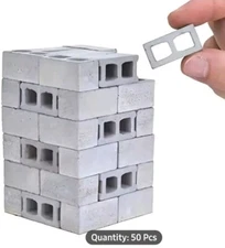 Miniature Dollhouse Landscape Concrete Foundation Blocks 50 Pieces 