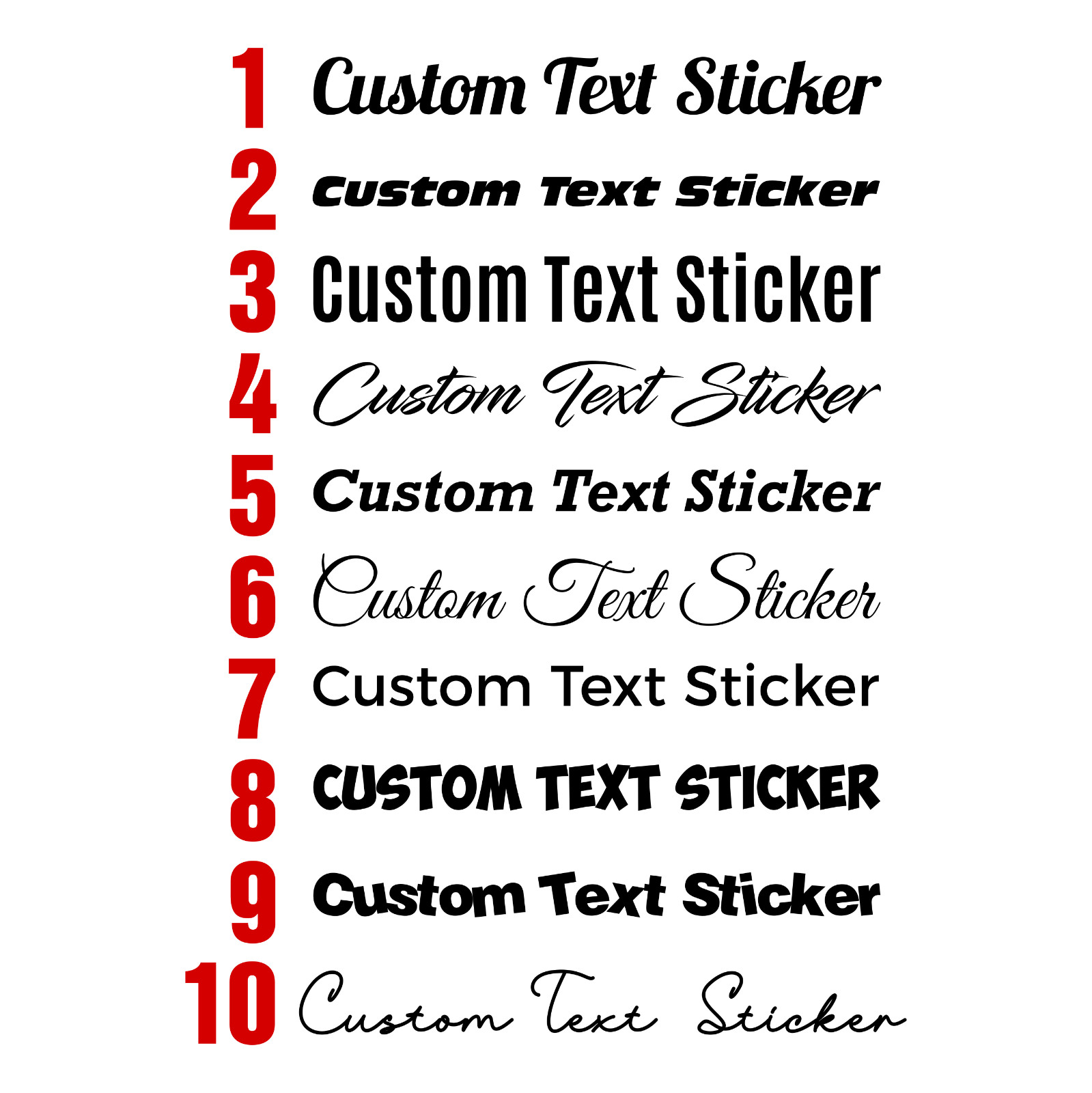 Custom Text Sticker Personalised Name Stickers Car Van Bike Truck Decal 40CM