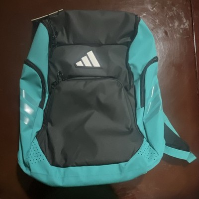 adidas Select Backpack Black Pure Teal Green Gym Training OSFA Zip JKJ271